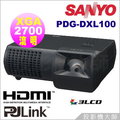 三洋 SANYO PDG-DXL100 超短焦 短距 數位投影機★1米即可投影80吋大畫面，XGA，亮度 2700流明，搭載HDMI 數位端子，三年全保固公司貨★