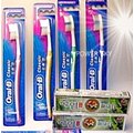 歐樂B(Oral-B)名典型標準牙刷(顯色刷毛)3支+2條韓國進口齗康牙膏(保護牙齦)