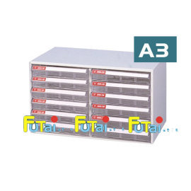 大富 A3桌上型效率櫃 資料櫃 文件櫃 SY-A3-312H (雙層;透明抽屜)