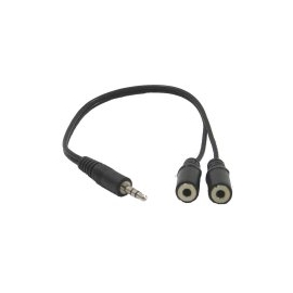 【 大林電子 】 3.5mm音源分接線 1分二 25cm可以接兩組耳機或喇叭