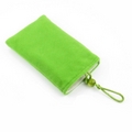 手機收納袋 彩珠束口袋內外層細緻厚絨布 可入iphone HTC智能手機及相機 保護袋長寬11x7公分 綠色