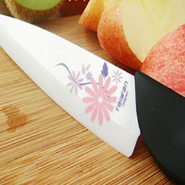《e-man》SOYU 料理大師和風花草系列彩釉陶瓷刀【粉嫩菊】6吋