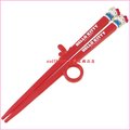 asdfkitty可愛家☆KITTY紅色兒童學習筷-第一階段右手用-有止滑圈歐-日本正版商品