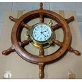 ₪航海王船藝品-24英吋相思木六角船舵時鐘~船舵直徑61cm船舵鐘,銅時鐘,船藝品