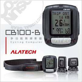 【ALATECH】多功能無線車錶.LED.自行車碼表.(送軟式手錶收納袋.日本製電池x1 非Garmin NIKE)/黑 CB100-B