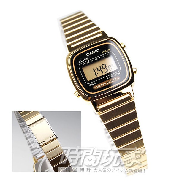 LA670WGA-1DF 卡西歐 CASIO 復刻金色 電子錶 黑金色 23mm 女錶
