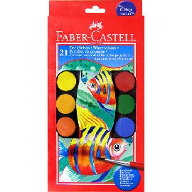 Faber-Castell輝柏 21色水彩餅(125021)附贈調色盤和水彩筆