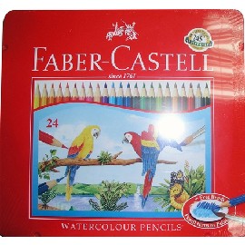 Faber-Castell輝柏 水性色鉛筆紅色精緻鐵盒裝24色組(115925)