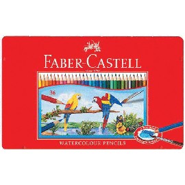 Faber-Castell輝柏 水性色鉛筆紅色精緻鐵盒裝36色組(115937)