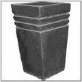 水磨石花器(黑色紋刻矮四方錐)＊(長40x寬40x高57cm)質感超優進口磨石子