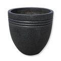 質感超優進口磨石子 水磨石花器(黑色橫紋圓錐型85x85x75cm)