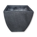 水磨石花器(矮倒方錐弧型50x50x50cm黑色)質感超優進口磨石子