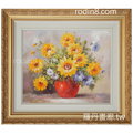 花團錦簇向日葵瓶花油畫-3(羅丹畫廊)含框69x79公分(100％手繪)