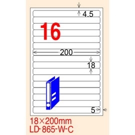 龍德 A4 電腦標籤紙 LD-865-AR-C 25*98mm(20格)20張入 紅銅版紙