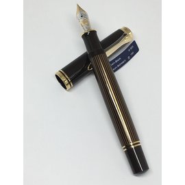 德國 百利金 Pelikan Souverän 800 帝王系列 特別款 BROWN BLACK 棕條金夾 18K 活塞上墨鋼筆(M800)
