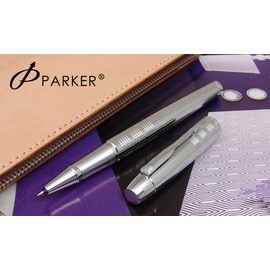 原廠 PARKER派克 IM 經典高級系列亮鉻格紋白夾鋼珠筆(P0905680)另有鈦金格紋白夾P0905730