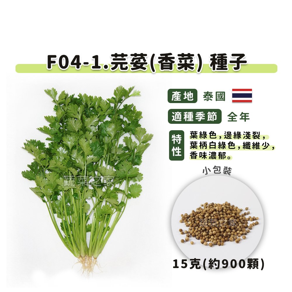 【蔬菜之家】F04-1.芫荽(香菜)種子15克(約900顆)種子 園藝 園藝用品 園藝資材 園藝盆栽 園藝裝飾