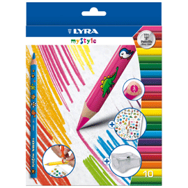 【德國LYRA】個人專屬三角色鉛筆(10色)附轉印貼紙、削筆器
