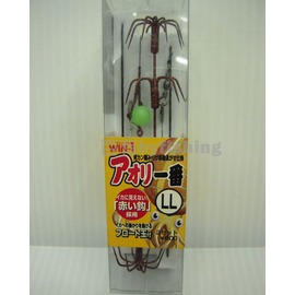 ◎百有釣具◎日本一番軟絲活餌傘針 赤鉤採用 規格:L/LL