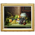 水果畫/水果靜物畫/古典水果油畫(羅丹畫廊)含框65X75公分(100％手繪)