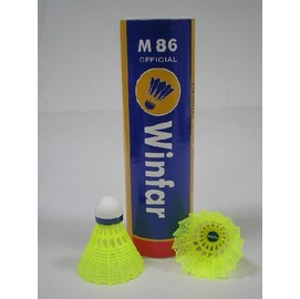 Winfar M86 學校教學專用尼龍羽毛球 黃色(1筒6個入)