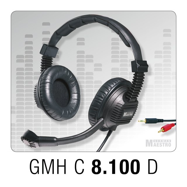 【億而創耳機音響】德國大師German Maestro GMH C8.100 PC用帶麥克風耳罩式耳機 雙3.5mm接頭