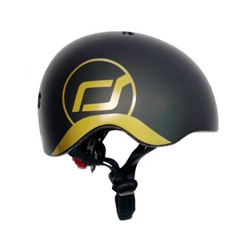 奧地利 Scoot &amp; Ride 兒童運動用頭盔|防護帽-黑金|cool飛
