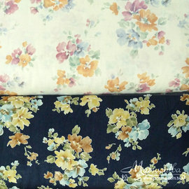 【作口罩必備】超薄透氣、純棉適合作口罩　日本進口〈棉布〉夏季花卉-三色花系列　３色 布料 手工DIY 拼布材料