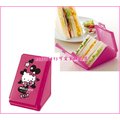 asdfkitty可愛家☆KITTY桃粉色 三角型三明治攜帶盒/外出盒/野餐-麵包不會壓扁歐-日本正版