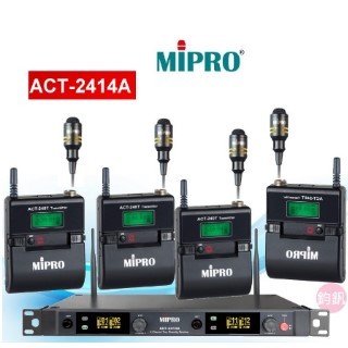 mipro act 2414 a 2 4 ghz 1 u 四頻道接 四頻自動選訊接收機 佩戴 充電式