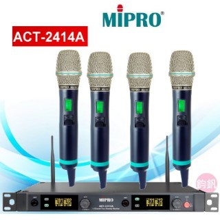 mipro act 2414 a 2 4 ghz 1 u 四頻道接 四頻自動選訊接收機 手握 充電式