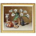 水果海芋油畫(羅丹畫廊)含框65X75公分(100％手繪)