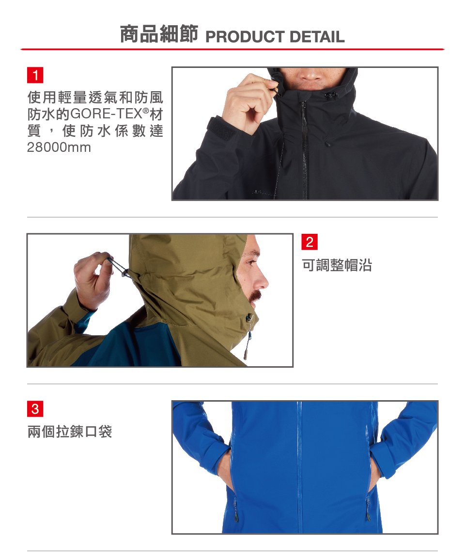 Mammut 長毛象 Convey Tour HS Hooded Jacket Men 防風防水連帽外套 黑色 男款 #1010-26032