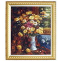 (大幅)瓶花油畫(羅丹畫廊)含框105X134公分(100％手繪)