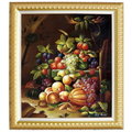 (大幅)精緻古典水果油畫果實油畫2A(羅丹畫廊)含框105X134公分(100％手繪)