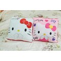 [抱枕 一對兩色] Hello Kitty 凱蒂貓 優質毛絨靠墊 優質高毛聚酯絨 白+粉紅 背面紅色