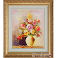 花團錦簇瓶花油畫-2(羅丹畫廊)含框69x79公分(100％手繪)