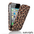 【MIYA米亞】iPhone 4/4s 豹紋 真皮翻蓋式手機皮套(羊皮) (掀蓋式/上下開/保護套/手機套/手機殼)