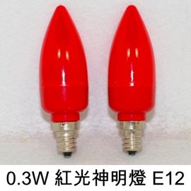 5Cgo 【代購】E12 0.3W 紅光神明燈 2入/組 超省電,耗電量僅0.3W 連續照明不發熱