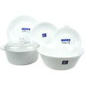 Luminarc樂美雅-純白時尚2.25L耐熱鍋(含導電片)+餐具五件組