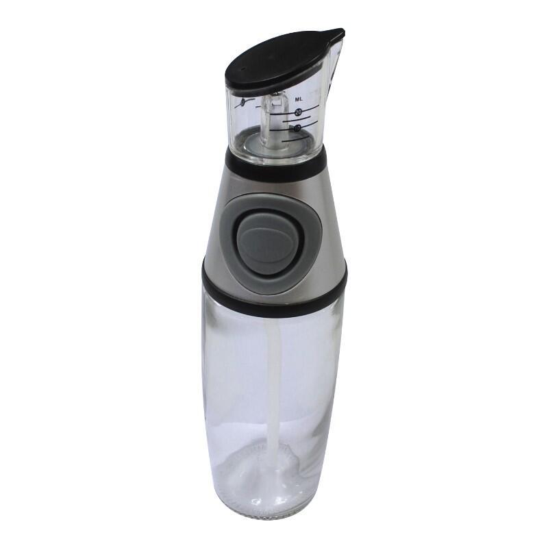 【DI406】玻璃按壓式油壺500ML 可計量油壺 油瓶 醋瓶 玻璃量油瓶