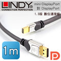 【免運】LINDY 林帝 mini-DisplayPort 公 對 DisplayPort公 1.3版 數位連接線 1m (41551)