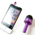 耳機孔防塵塞+觸控筆 裝飾型點選筆適用iPAD HTC SamSung Nokia MOTO等電容式觸控螢幕 紫紅