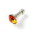耳機防塵塞 閃亮鑲鑽型金屬材質 3.5mm耳機孔塞 適用ipad 手機 MP3 橙