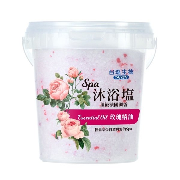 《蓓舒美》台鹽 玫瑰精油SPA沐浴鹽(900g/罐) x1罐