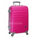 《葳爾登》ABS25吋360度防水防壓旅行箱硬殼行李箱中頂極品,時尚拉桿登機箱25吋8235桃紅色