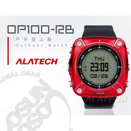 【ALATECH】多功能戶外登山錶.健身錶.車錶.手錶.運動錶.跑步路跑.三鐵健身.自行車/紅黑 OP100-RB(缺貨中)