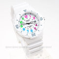 CASIO卡西歐LRW-200H-7B 指針錶 白面 彩色數字時刻 白色橡膠 38mm 女錶 童錶 考試用錶 LRW-200H-7BVDF