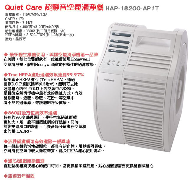 Honeywell hap deals 18200 air purifier