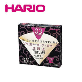 【HARIO】日本 V60-03 無漂白圓錐濾紙(1~6人份) 40張盒裝 / (VCF-02-40M)